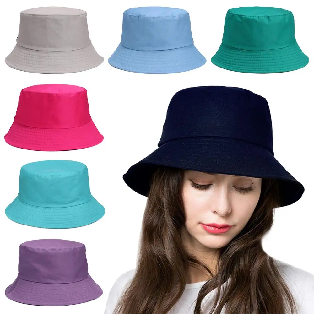 Bucket Hat Women Men Anti-UV Beach Sun Hat Summer Sunscreen Panama Hat Outdoor Foldable Portable Fisherman Cap