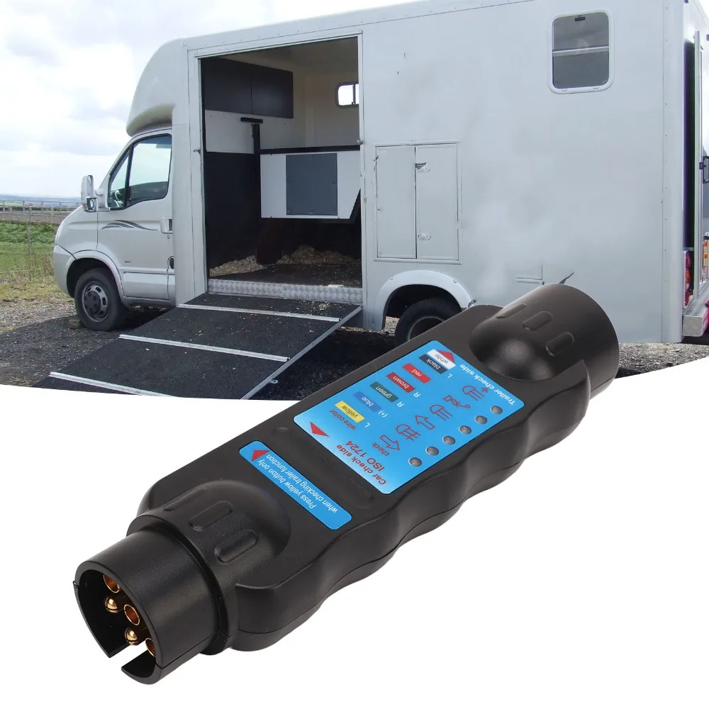 

Circuit Plug 12V Trailer Towing Lights Tester 7Pin Diagnostic Tool Trailer Socket Tester Wiring Circuit Tester Trailers