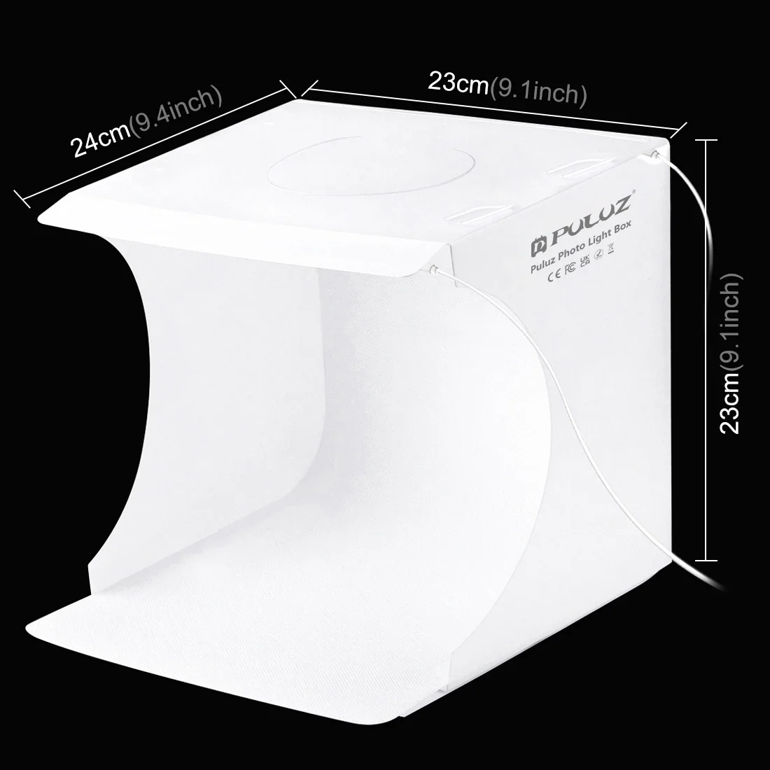 PULUZ 20cm Mini 2 paneles LED plegable portátil 1100LM luz foto iluminación estudio tienda de tiro caja Kit con 6 colores telones de fondo