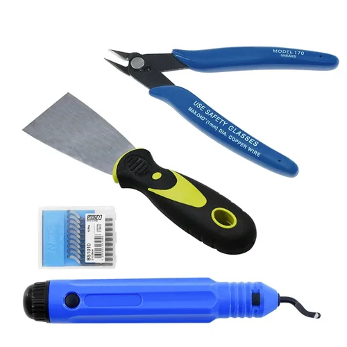Kit de herramientas de impresora 3D, alicates diagonales de alambre electrónico, cuchillo de recorte, raspador, juego de cortador de desbarbado, pinzas, pieza de impresora 3D