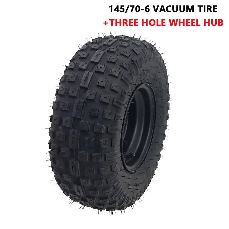 

High quality 145x70-6 vacuum tires, 6-inch wheel rims, 3-hole go kart tires for ATV UTV four-wheel off-road vehicles