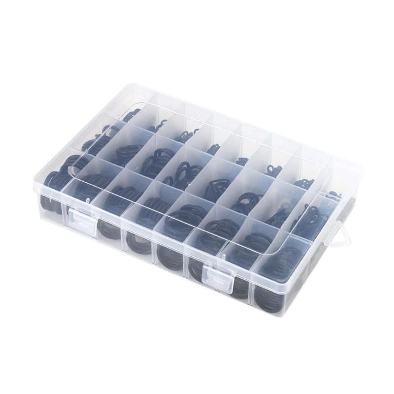 M6CF 740Pcs O Rings 24 Size Rubber Washers Black O-Rings Gasket for Quick Repair