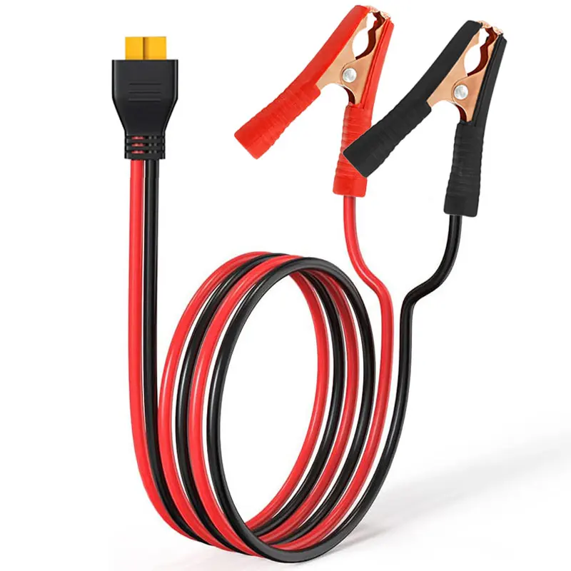 2m 1m Alligator Clips to XT60 Female Cable for ALLPOWERS R600 R1500 R2500 EcoFlow River Delta Anker SOLIX Etc. Solar Generators.