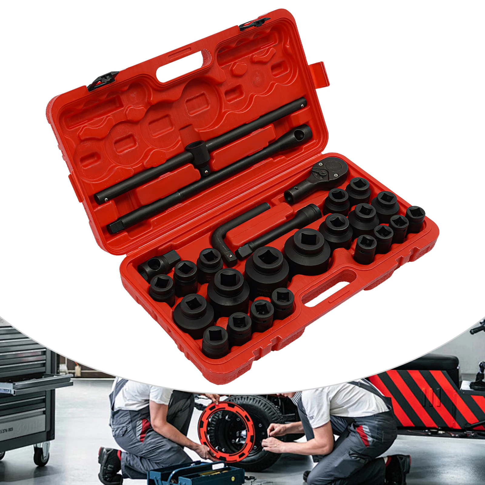 Set di chiavi a bussola professionali da 26 pezzi Set di chiavi a bussola da 3/4 1 pollice 21-65 mm per lavori pesanti automobilistici di riparazione di camion