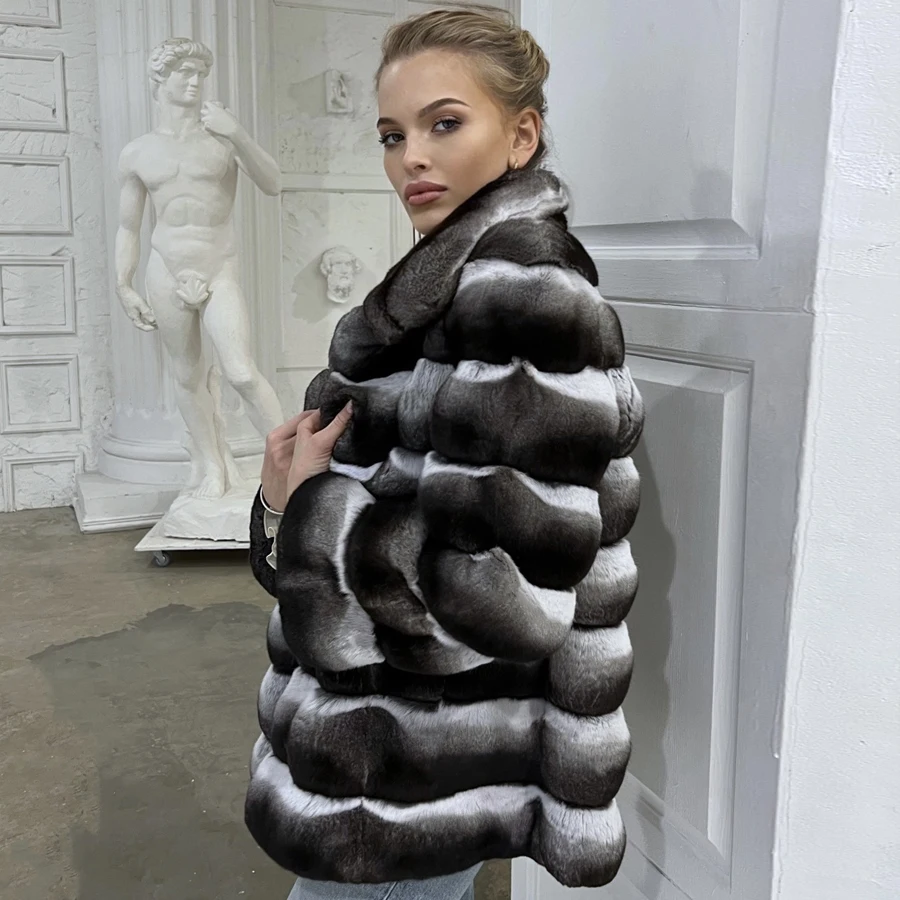 Real Rabbit Fur Coat Women Winter Clothes Women Natural Rex Rabbit Fur Jacket New Style Fashion