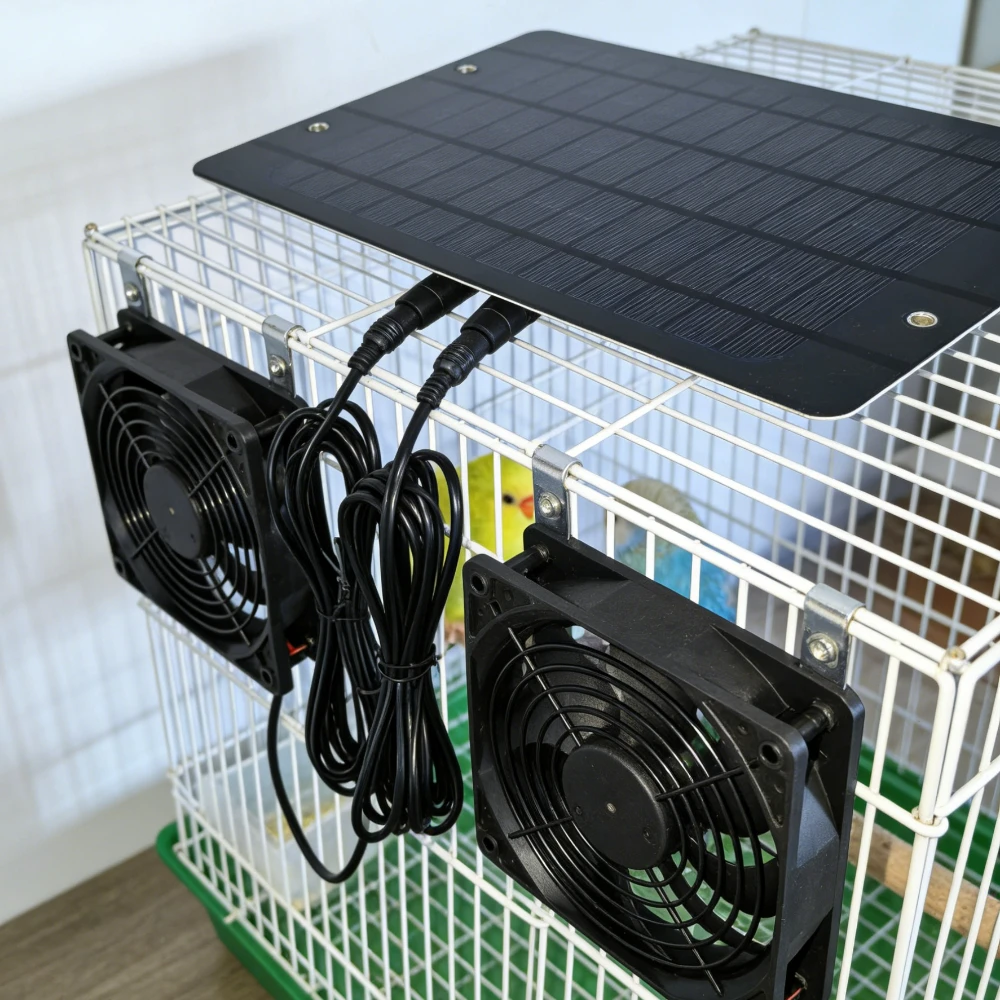 NEW High Airflow Solar Exhaust Fan Solar Panel Powered Ventilator for Greenhouse Chicken House RV Pet House Dog House Camping