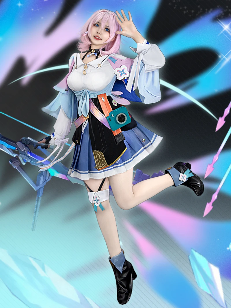 

COSLEE Game Honkai Impact 3 Star Rail Sanyueqi March 7th Cosplay Costume Daily Dress Uniform Women Halloween Outfit New 2021