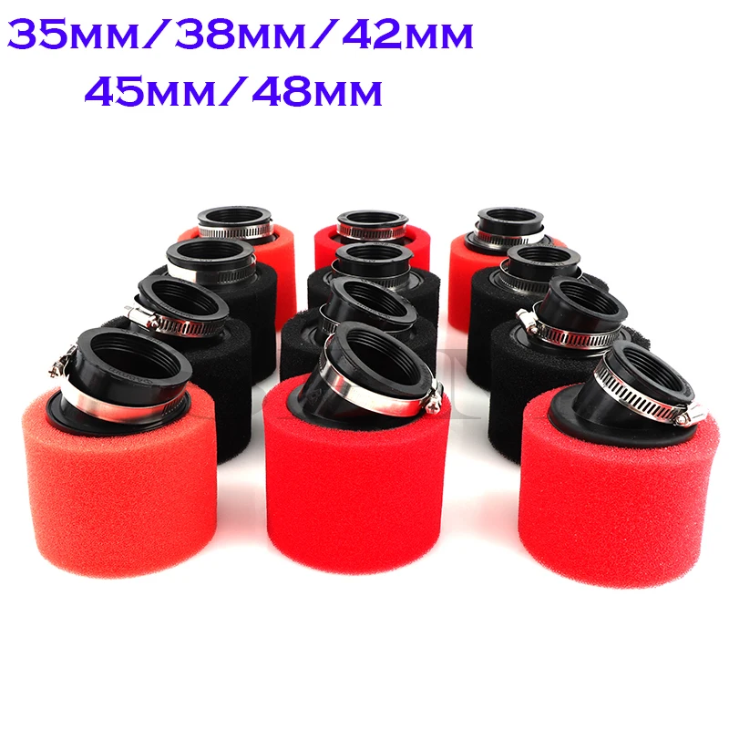 35mm 38mm 42mm 45mm 48mm 50mm stright and Bend Elbow Neck Foam Air Filter Sponge Cleaner Moped Scooter Dirt Pit Bike cycle