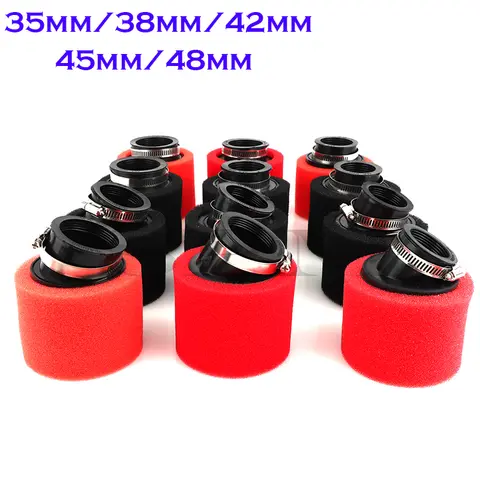 35mm 38mm 42mm 45mm 48mm 50mm 직선 및 벤드 팔꿈치 목 폼 에어 필터 스폰지 클리너 오토바이 스쿠터 먼지 핏 자전거 사이클