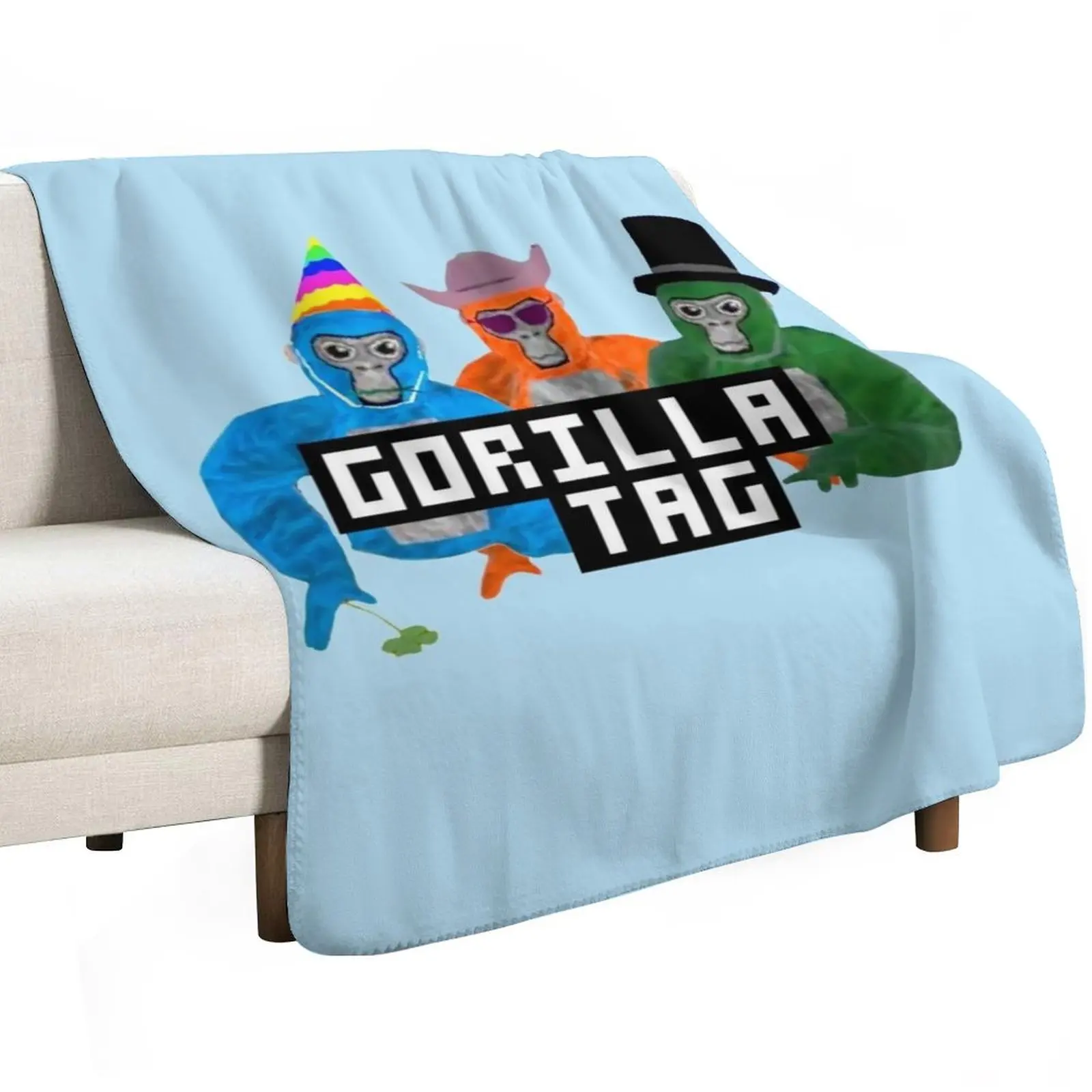 Gorilla Tag Party Hat Gorilla Tag Merch Men Women Shirt Boy Girl Young Shirt Hoodie Long Sleeve Sweatshirt Throw Blanket