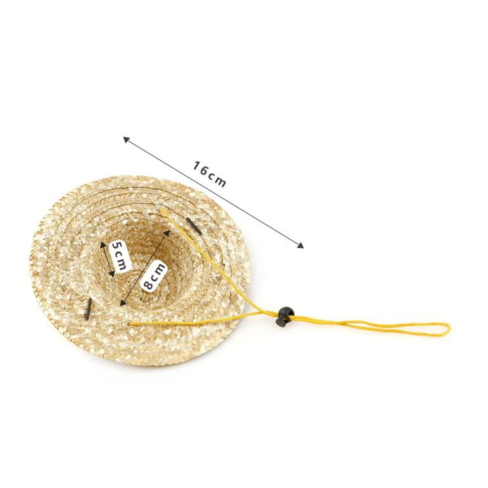 

3 Pcs Hat for Dog Pet Sunglasses + Retro Straw Gold Necklace Hats Decorations Dogs Female Has