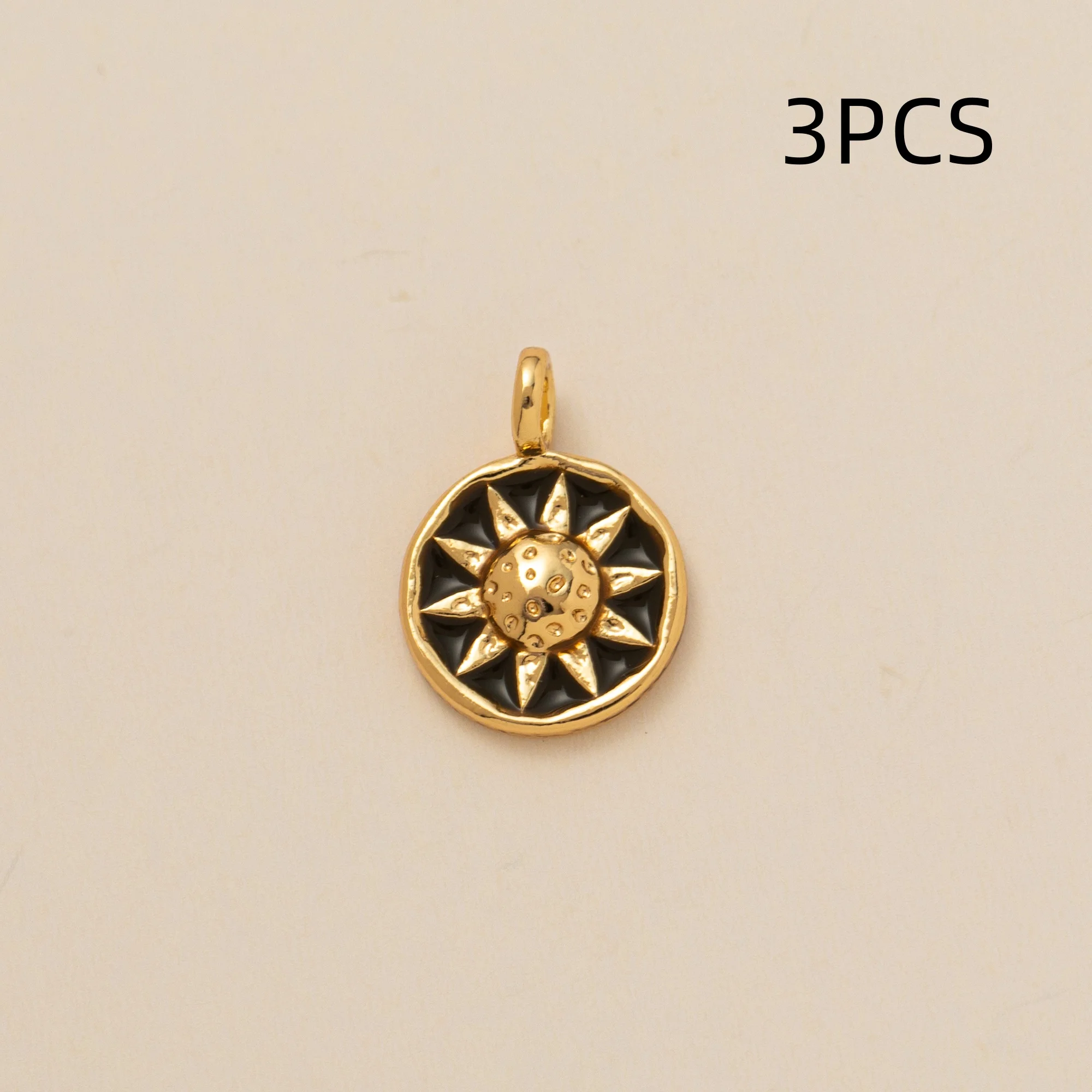 3 Stück einfache und beliebte Pentagramm-Sonnen-Kreuz-Mond-Anhänger zum Selbermachen für die Schmuckherstellung – Detail 5