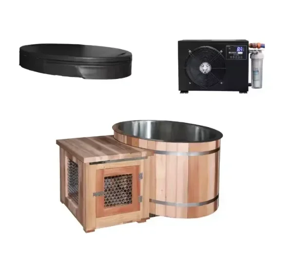 2025 wooden cold water immersion bath with chiller for summer