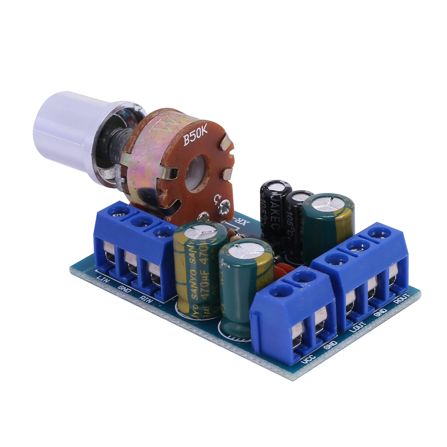 ABUOTDA2822 TDA2822M Mini 2.0 Channel 2x1W Stereo Audio Power Amplifier Board DC 5V 12V CAR Volume Control Potentiometer Module