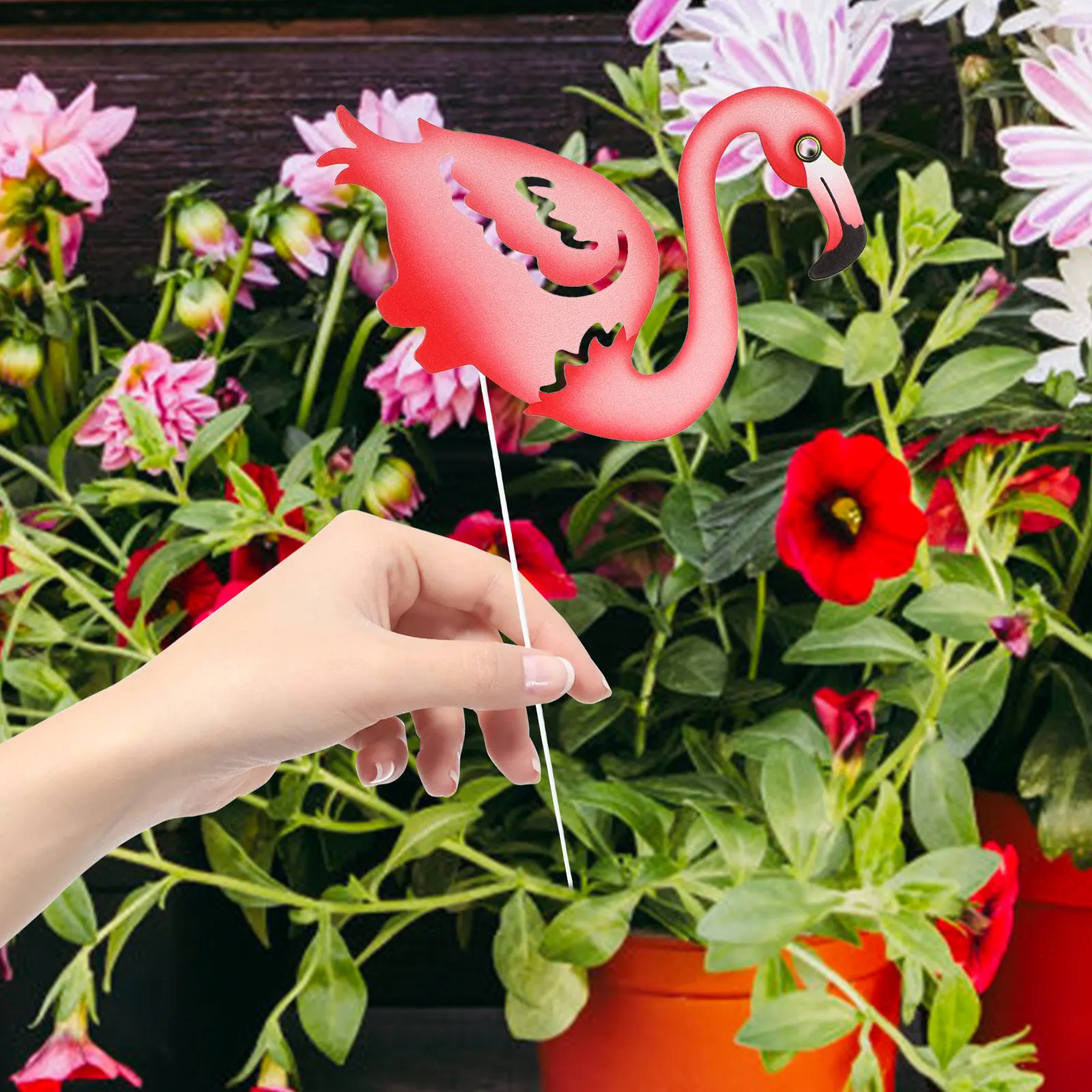 

Садовый декоративный флейминго-фигурка из железа для газона, уличный садовый орнамент, втыкаемый в землю, в деревенском и современном стиле
