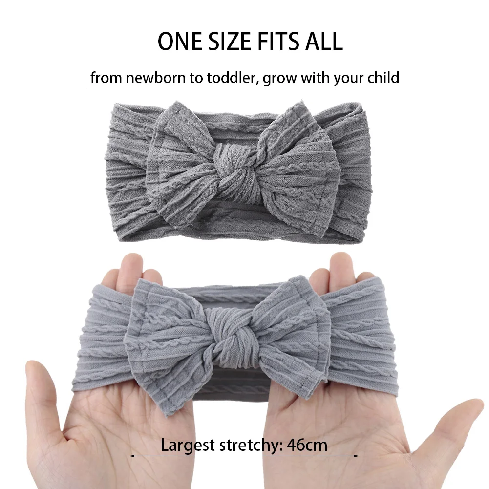 Solid Elastic Bow Baby Headband Newborn Boy Girl Wide Turban Headwraps Fashion Topknot Hair Bands Kids Hair Accessories