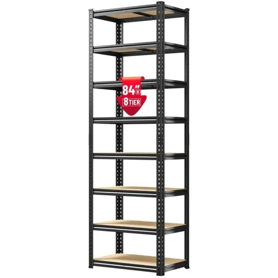 

8 Tier Storage Shelves Metal Shelving Unit 84" H Adjustable Divisible Load 2816LBS for Garage Laundry Room Pantry Kitchen Closet