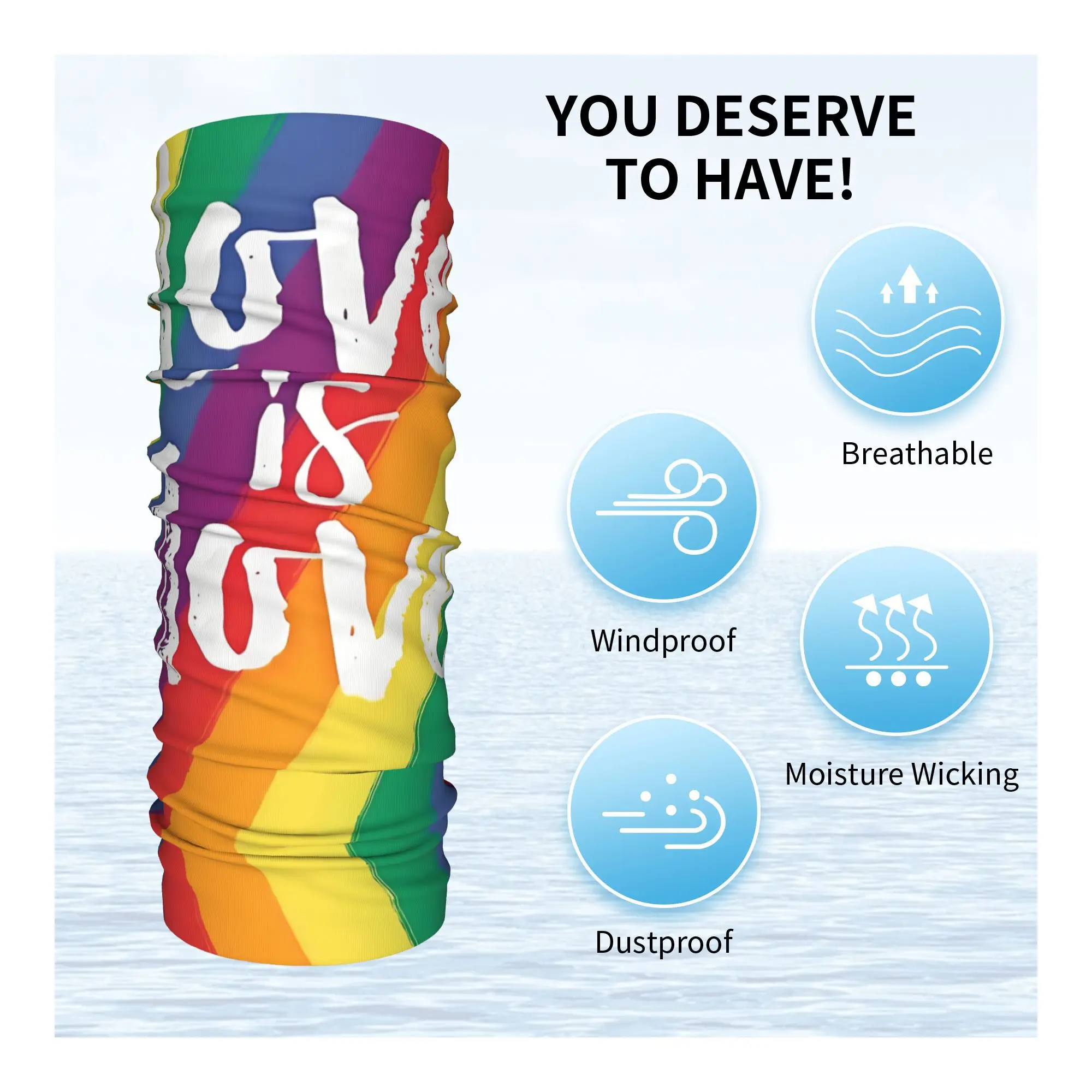 커스텀 게이 프라이드 LGBT 넥 게이터 남녀 공용 방풍 겨울 레인보우 프라이드 세로 스트라이프 반다나 스카프 (사이클링용)