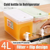 4L Cold Kettle Refrigerator With Faucet Household Lemonade Bottle Drinkware Cold Water Container For Kitchen Cool Water Bucket