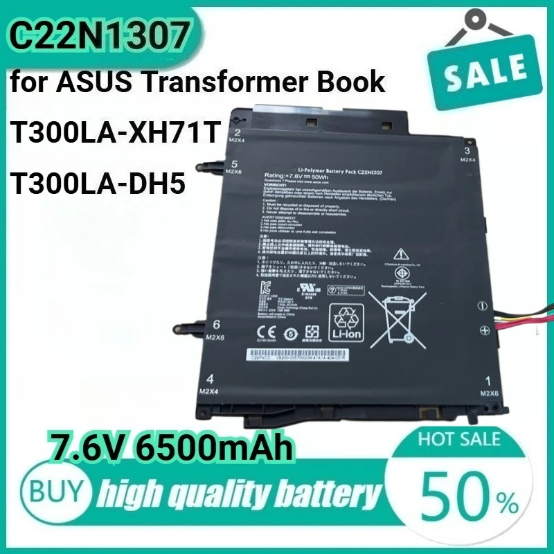 

New C22N1307 7.6V 50Wh 6500mAh Laptop Battery for ASUS Transformer Book T300LA T300LA-DH51T T300LA-XH71T T300LA-US51T T300LA-1A