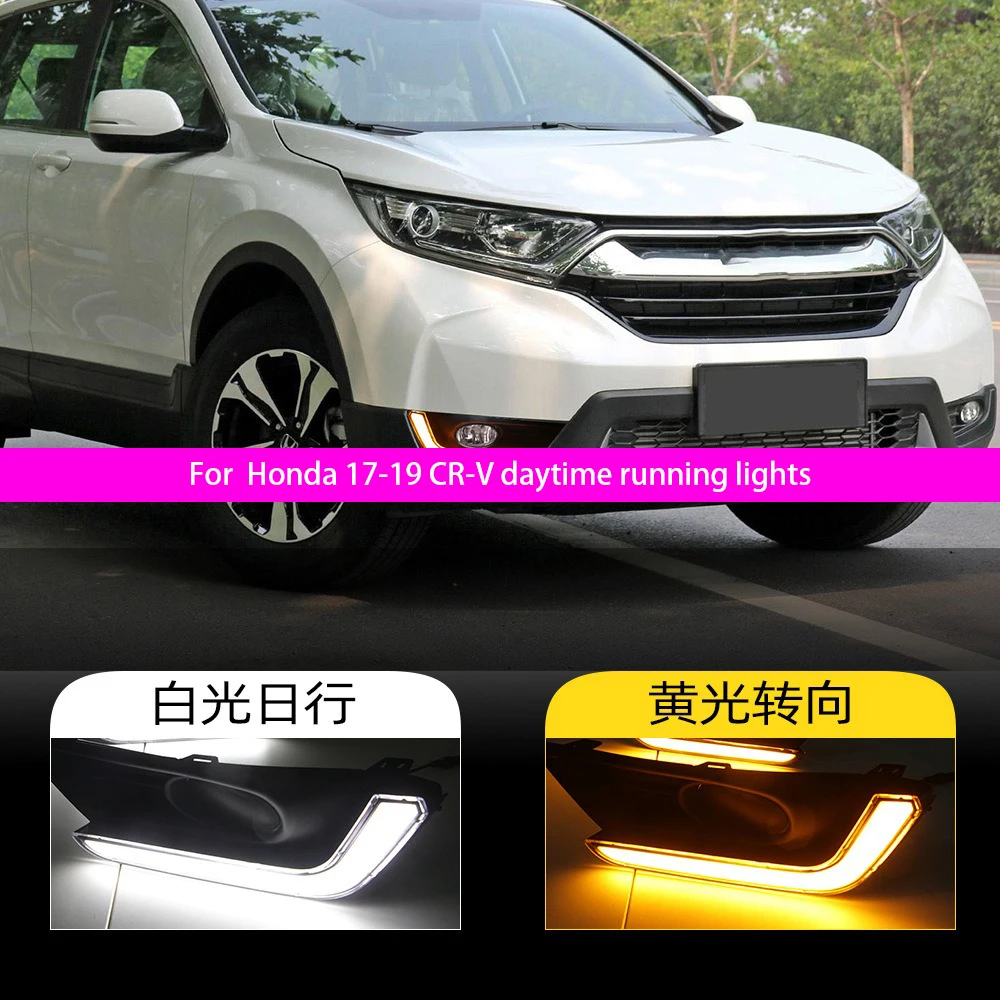 

For Honda CR-V 2017-2019 LED DRL Fog Light Assembly | Daytime Running Lights with Turn Signal Function