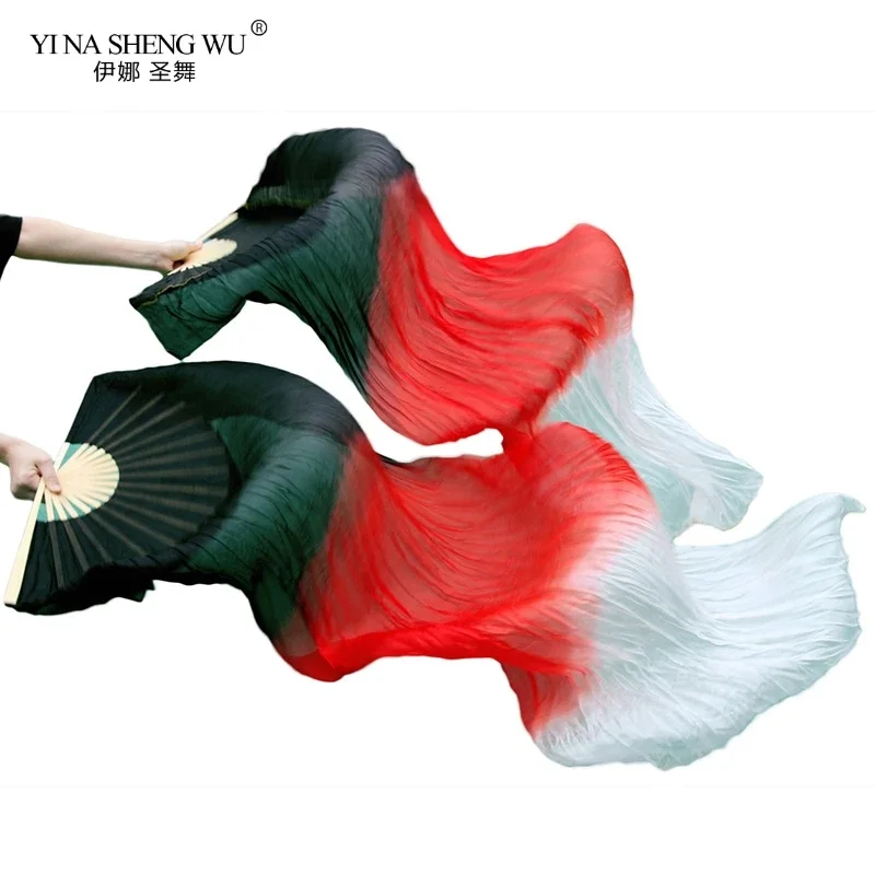 100% Jedwab Prawdziwy Dzieci Dorośli 1 Sztuka Prawy/Paar Wachlarze do Tańca Brzucha Ręcznie Robione Kolorowe Jedwabne Wachlarze do Tańca Brzucha Długie Składane Welony