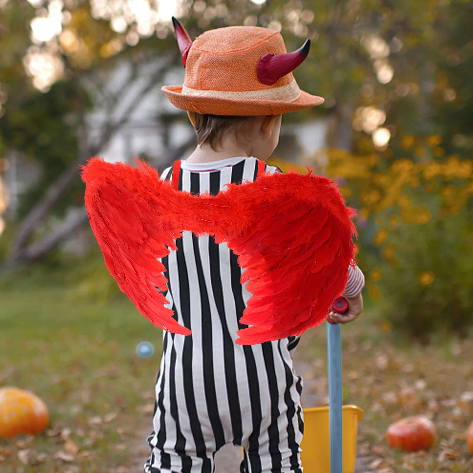 1 accessorio per costume da festa per bambini colorato leggero con ala d'angelo per spettacoli cosplay di Natale e Halloween