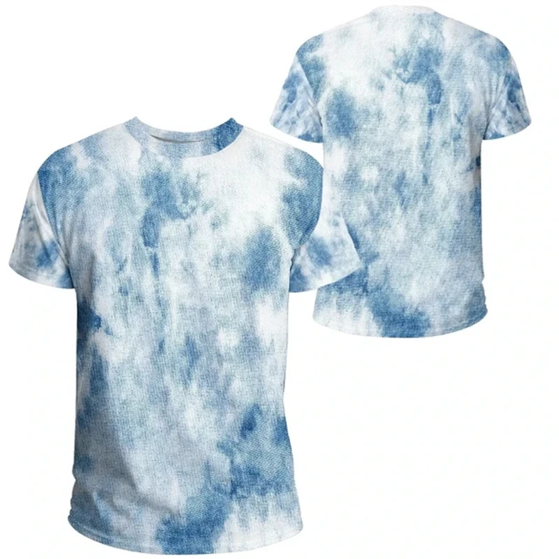 3d Print Tie Dye Pattern T Shirt Men Summer Outdoor Top Fashion Casual Short Sleeve Men Women Quick-drying Gym T-shirt Polyester