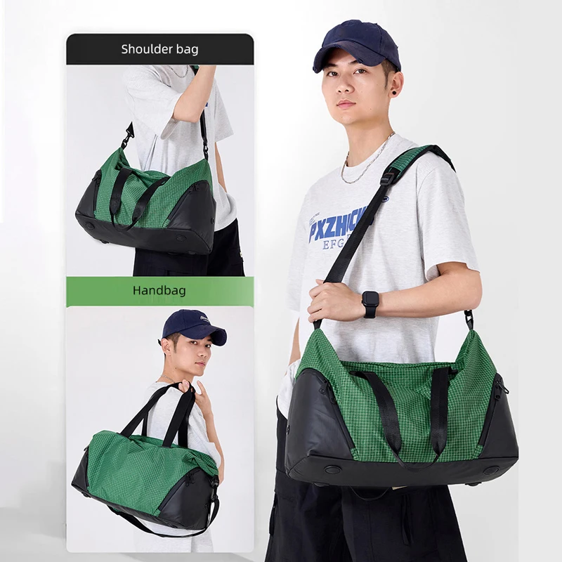 

Men Travel Handbag Weekender Overnight Bags with Shoes Pocket Sports Gym Bag Large Adjustable Shoulder Strap Tote Crossbody Pack