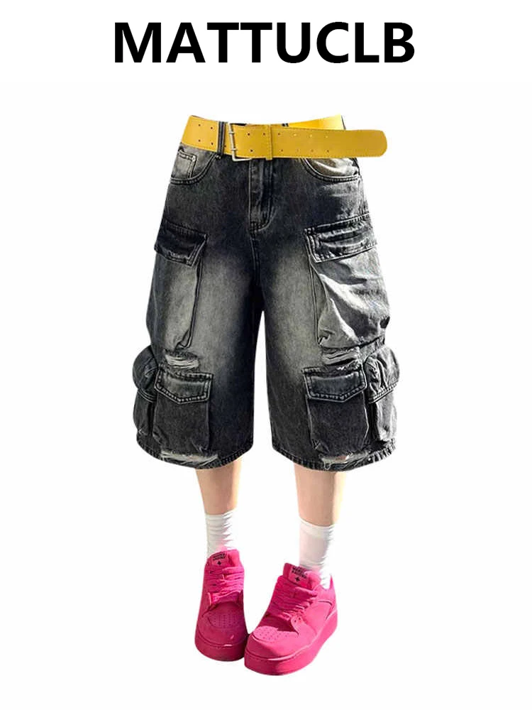 

Летние женские японские джинсовые шорты Abi Cargo Y2K 2000-х годов Baggy Goblin Core Denim Pants Grunge Men Harajuku Cyber Punk New In