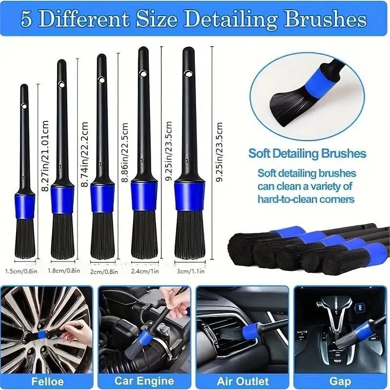 27-Piece Ultimate Car Detailing Kit: Interior & Exterior Cleaning Brush Set With Drill Attachments - Perfect For Wheels & Vehicl