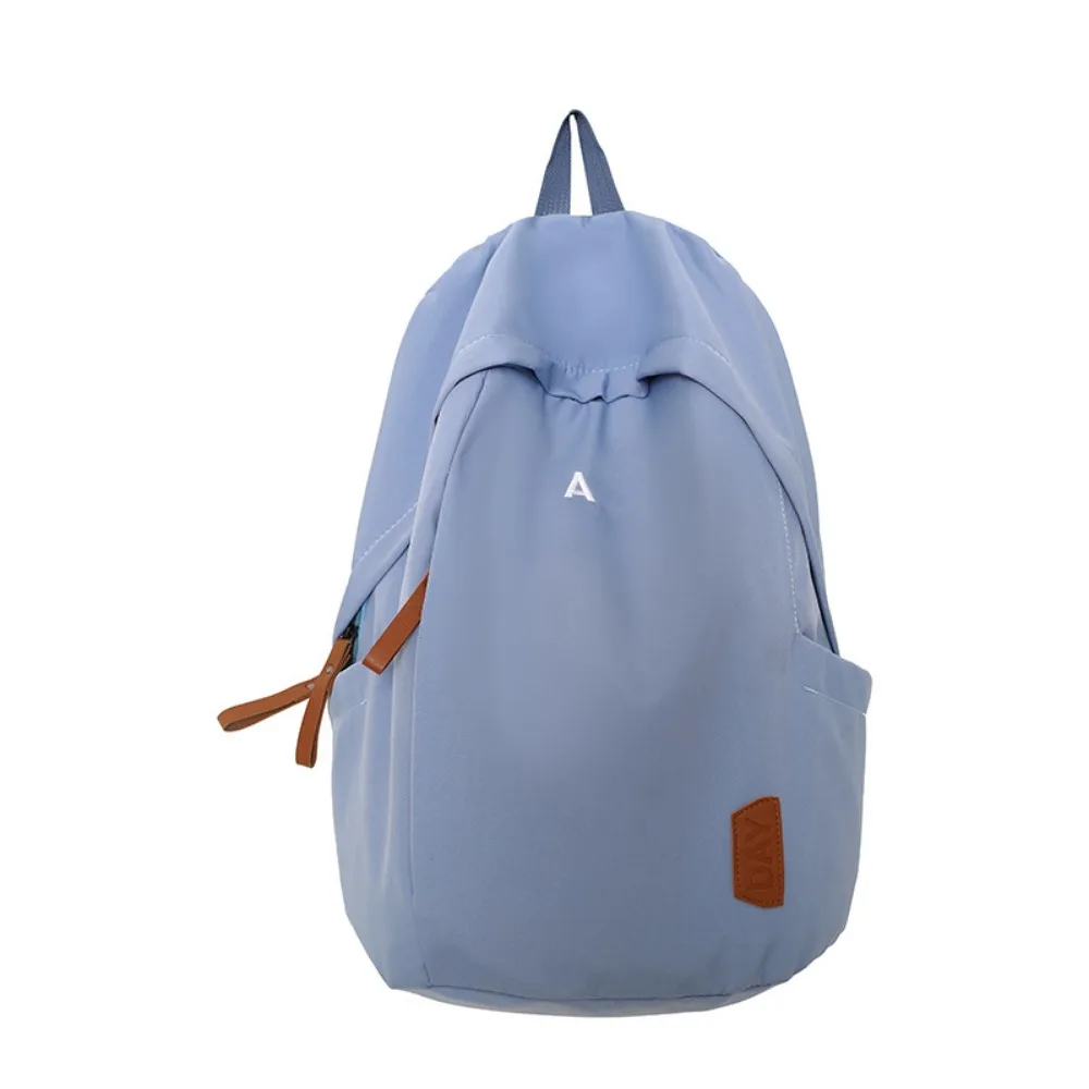 Fashion Canvas College Backpack Large Capacity Waterproof Travel Backpack Solid Color Computer Bag High School Students