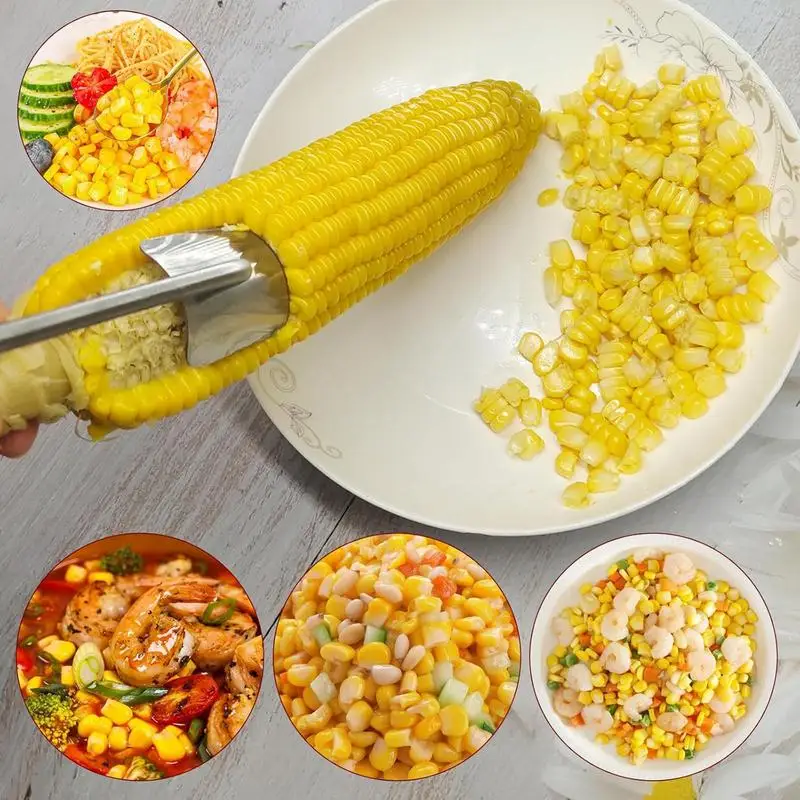 Corn Planer Thresher Stainless Steel Corn Peeling Tool Corn Cob Stripper gadget Corn Thresher For Kitchen Restaurant Home Use