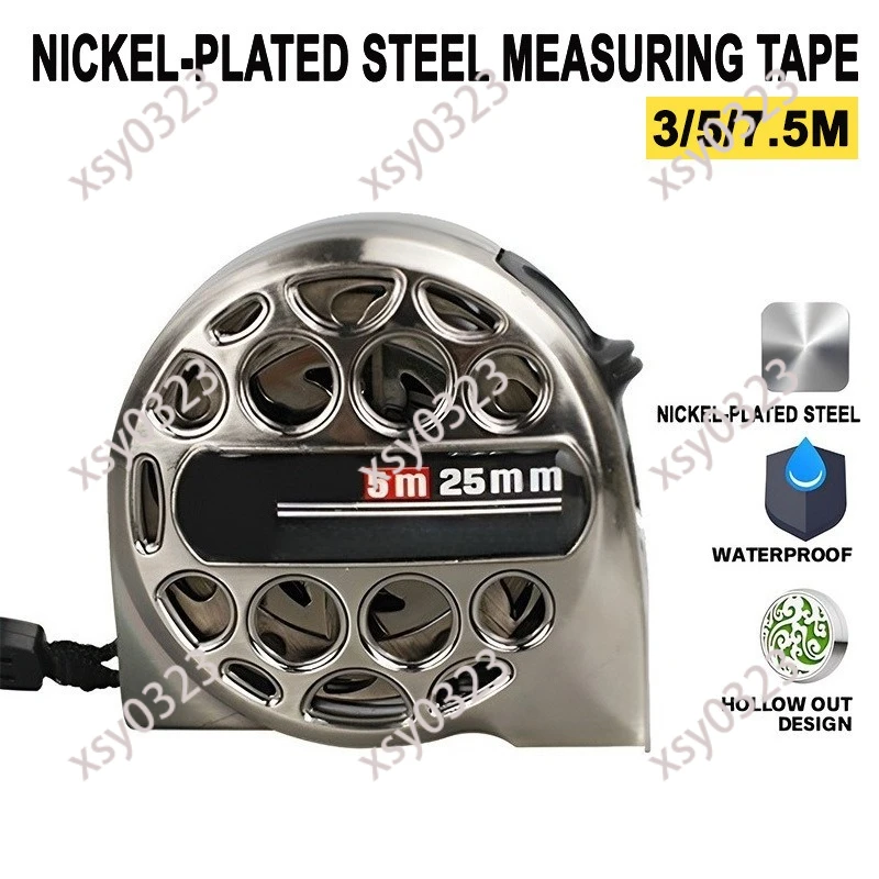 

5M Hollow Out Steel Tape Measure, Waterproof Rustproof Nylon Wear-resistant Ruler for Home Decoration Daily Use