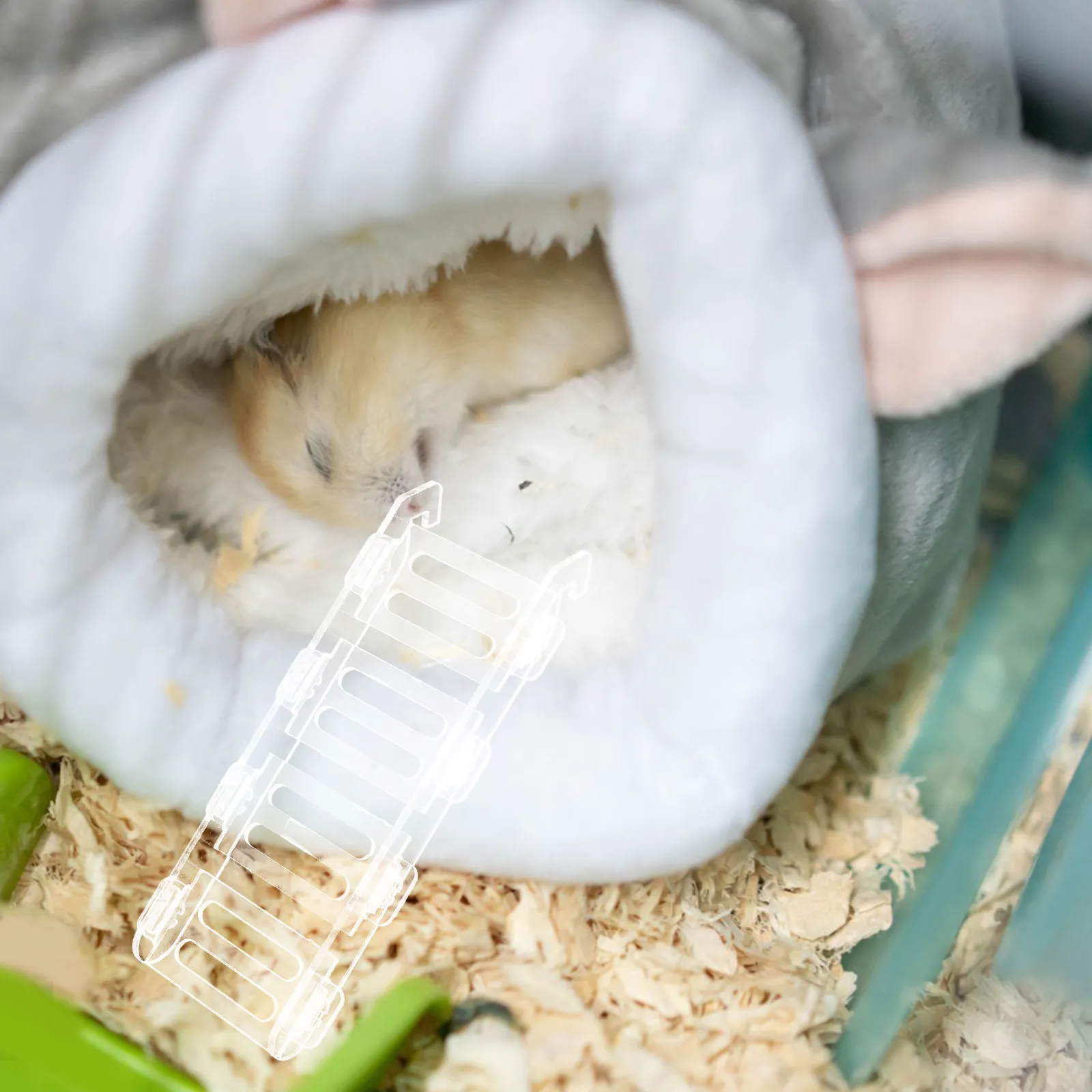 3Pcs Interactive Acrylic Small Pet Ladder Set Transparent Hamster Stairs for Cage Platform Exercise Climbing Fun Safe Design - view 3
