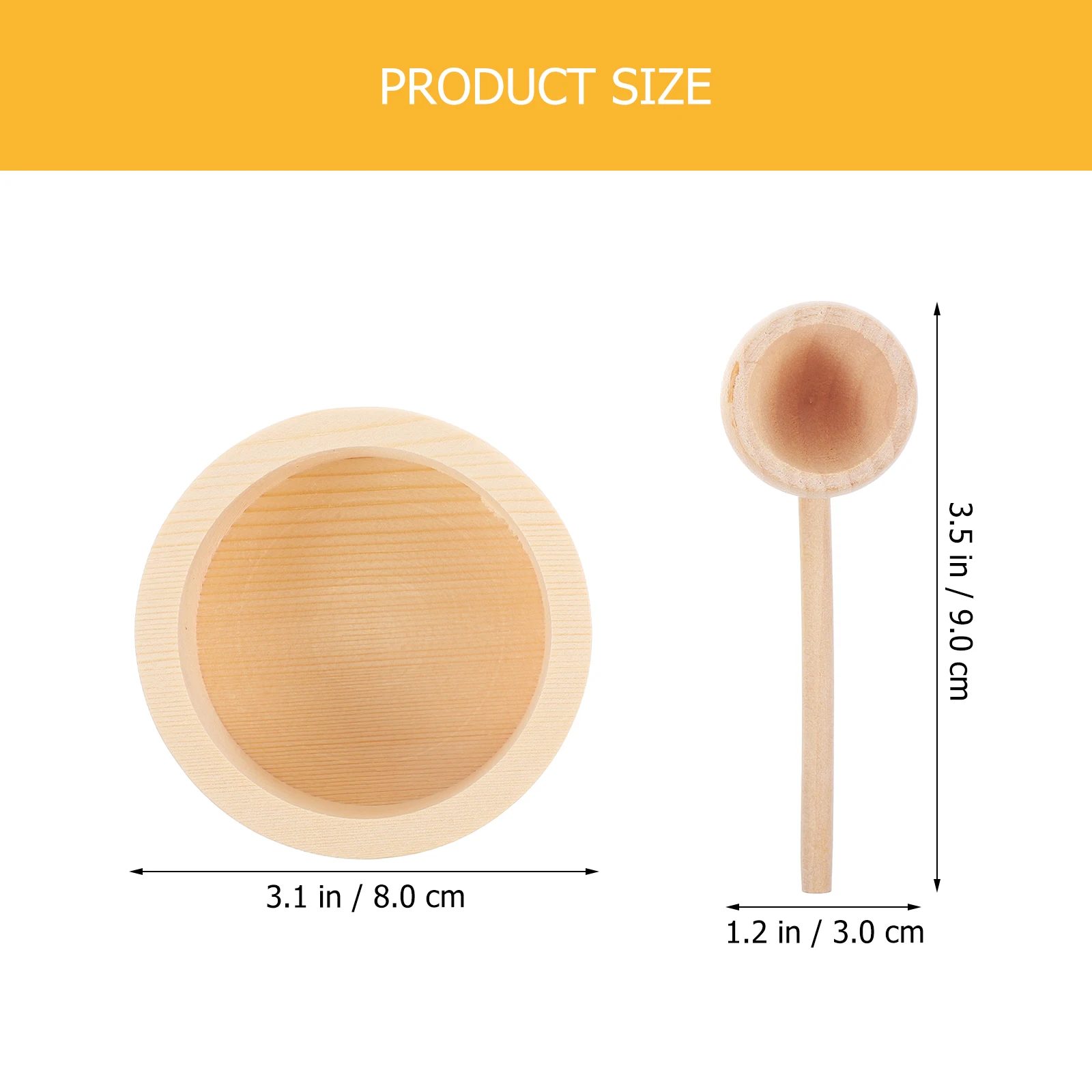 

3 set Mini Wooden Bowls Spoons Set Realistic Simple Design House Kitchen Accessories Miniature Decor Mini Dishes
