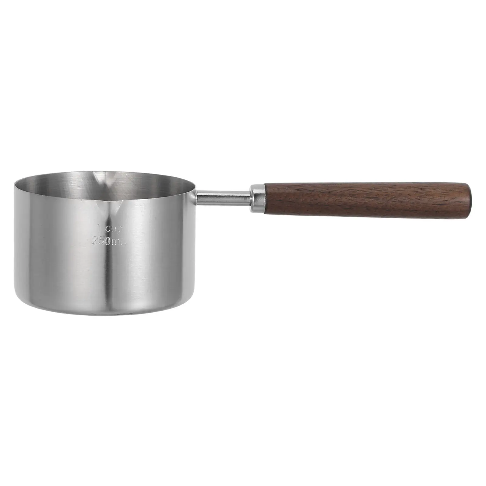 Mini Sauce Pot Stainless Steel 1 Cup 250Ml Pour Spout Butter Warmer Oil Heating Pot Small Gravy Ladle Cooking Kitchen