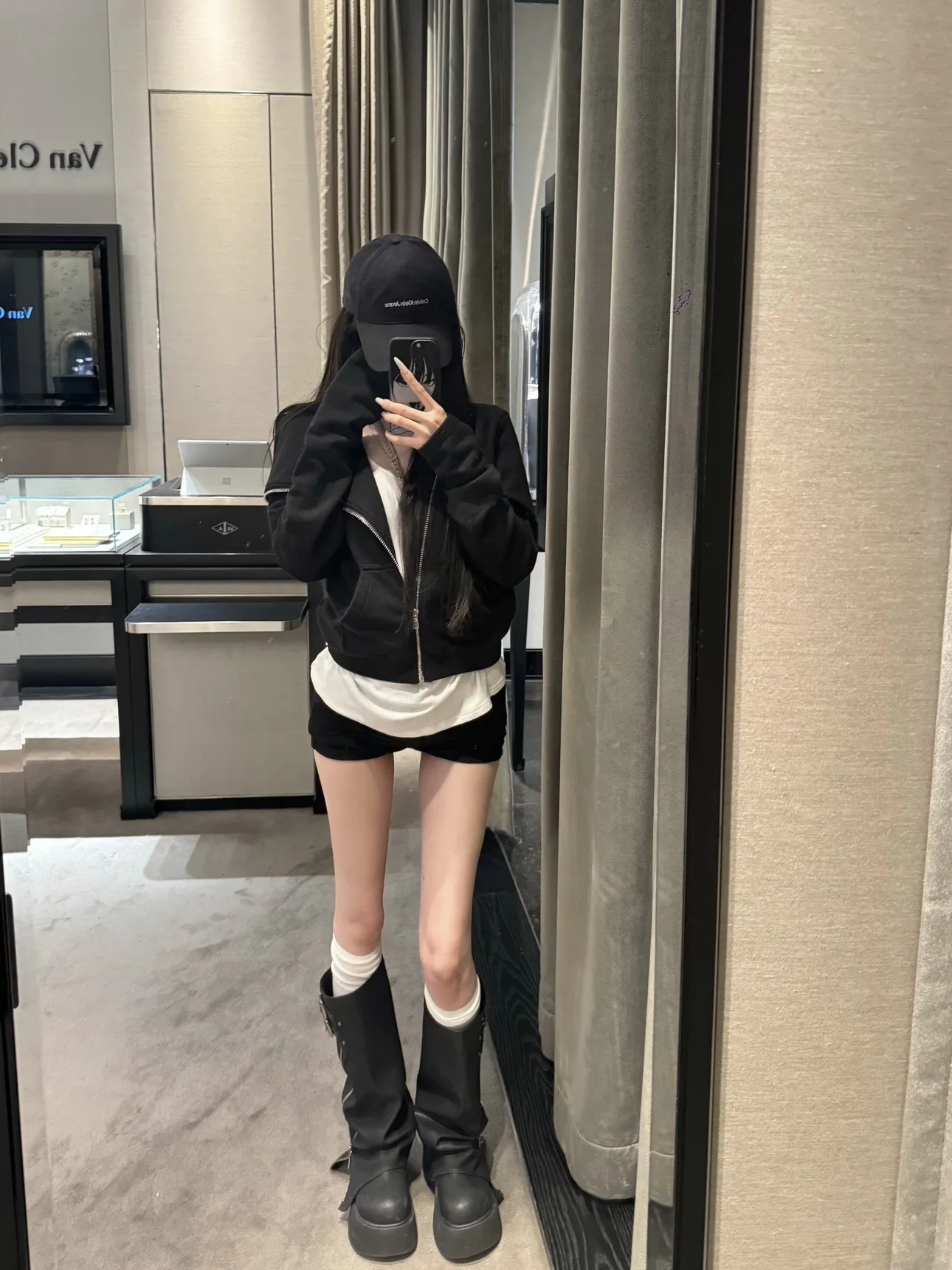 

Коврик k Асимметричная молния Jaet Bla Long Sve Толстовка с воротником-стойкой Slim Fit ort Classic Women's Faion