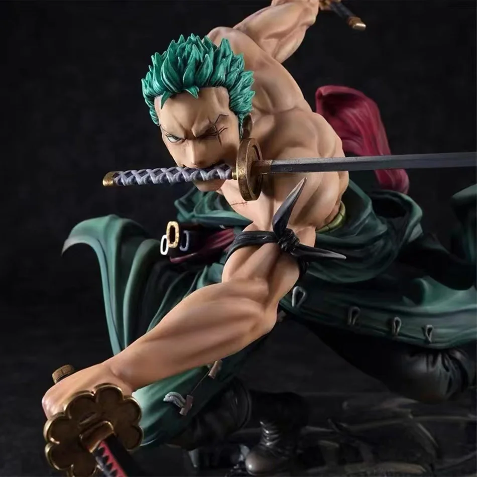 One Piece Roronoa Zoro Anime Action Figure - Modello di statua Manga Sa-Maximum a tre pale per collezionisti e bambini