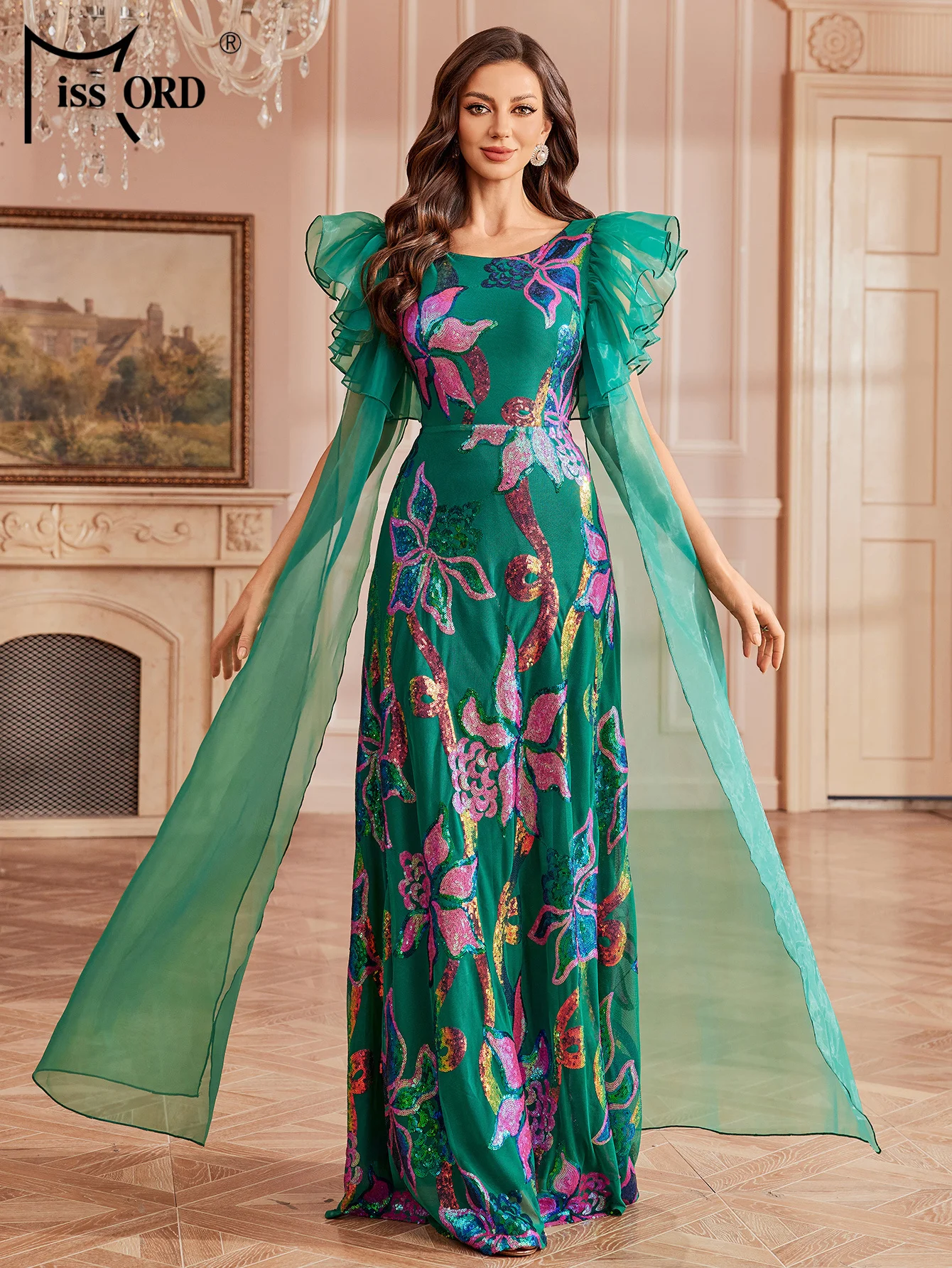 Missord 2026 New Round Neck A Line Evening Gown Wedding Birthday Party High Quality Luxury Graduation Elegant Beautiful Dress