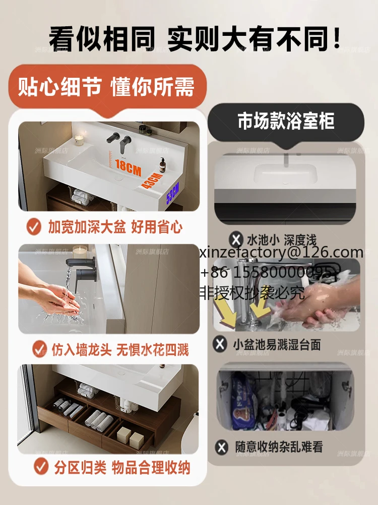 Factory Direct 2026 Top RatedIncrease and deepen the high back into the wall faucet bathroom cabinet combination bathroom washst
