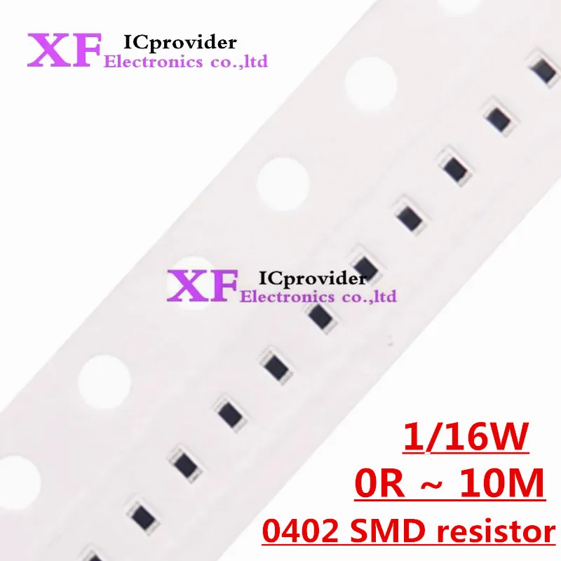 Resistore SMD 100 pezzi 1% 0402 0R ~ 10M 1/16W 0,1 1 10 22 100 150 220 330 ohm 1K 2,2K 4,7K 10K 100K 1R 10R 100R 150R 220R 330R 1M