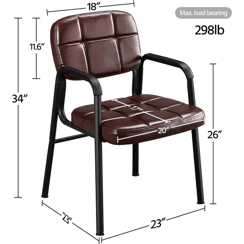 Sillas de recepción para invitados de oficina Sala de espera de cuero Silla de oficina ejecutiva Sillón tapizado ergonómico