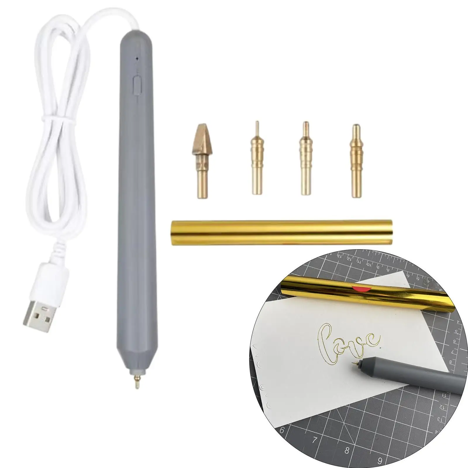 

USB-ручка из тепловой фольги DC5V, набор инструментов для скрапбукинга для рукоделия, тиснения, рисунка