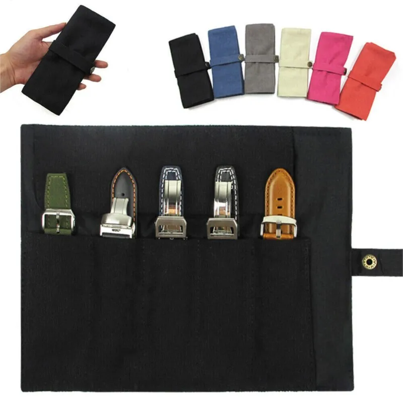 

Портативные браслеты, упаковочная парусиновая водонепроницаемая сумка для рулонов часов, сумка для хранения ремешка для часов, чехол для рулона часов, сумка для хранения ожерелья