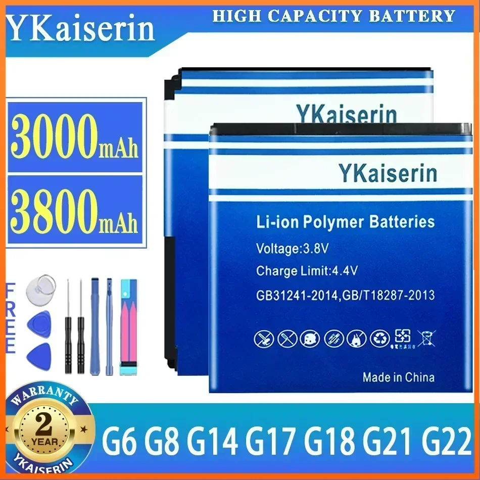 YKaiserin BG58100 BG86100 BB96100 Battery For HTC G6 G8 G14 G17 G18 G21 G22 High Capacity Bateria Warranty 1 Year Tools