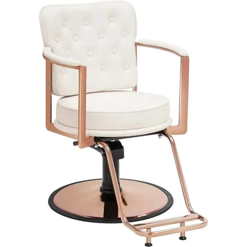 

For Salon Chair for Hair Stylist,Vintage Salon Chair Hydraulic Beauty Spa Styling Equipment 3076(White)