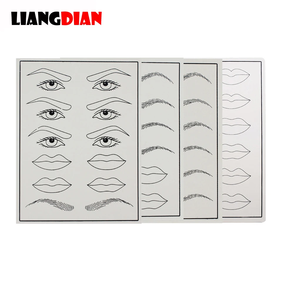 10PCS Rubber Practice Skin Fake False Eyebrows Blank Skin For Microblading Permanent Makeup Tattoo Training Learning