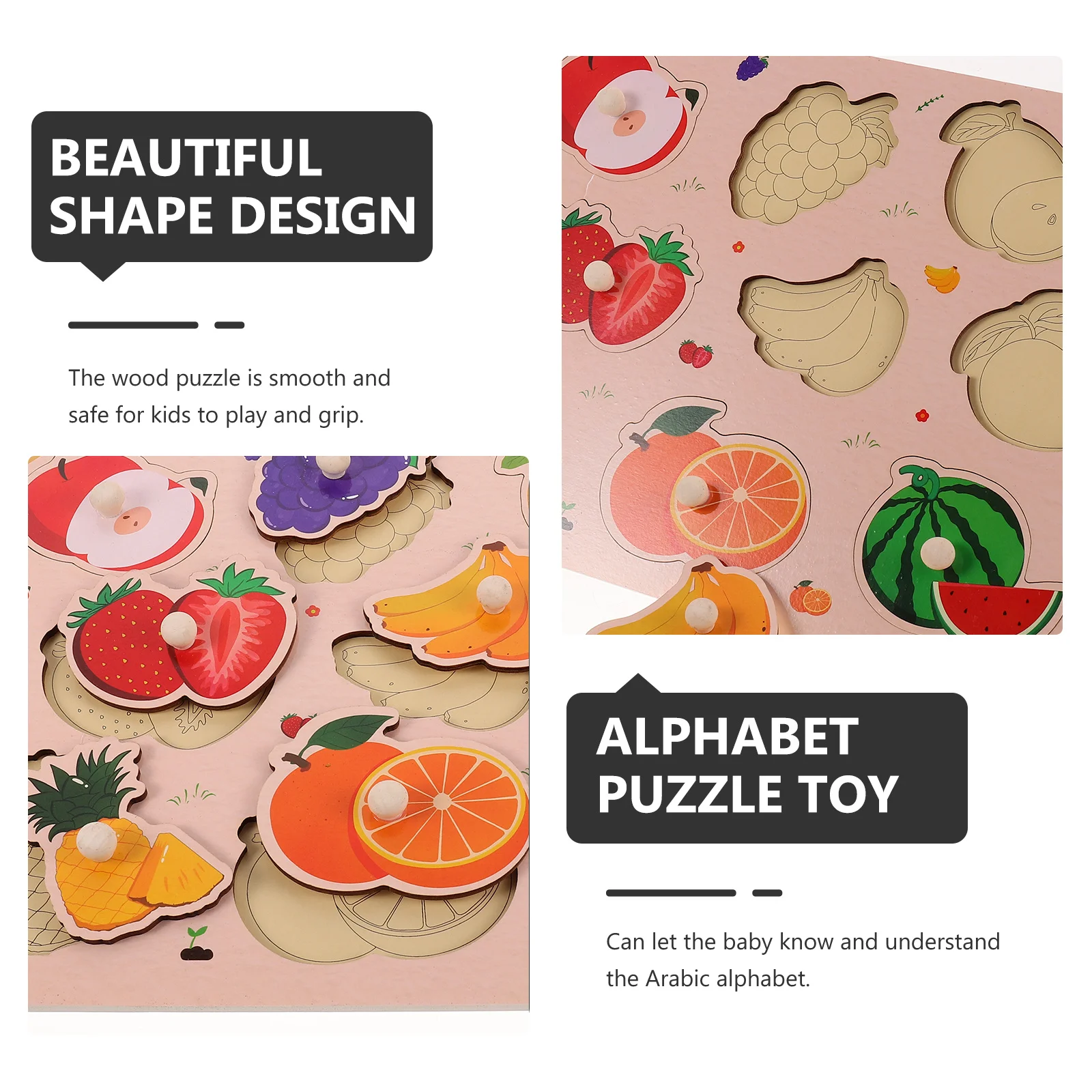 مجموعة واحدة من ألعاب ألغاز خشبية للأطفال الصغار من عمر 3 إلى 9 سنوات، تطوير التنسيق بين اليد والعين، مطابقة الألوان الزاهية #1