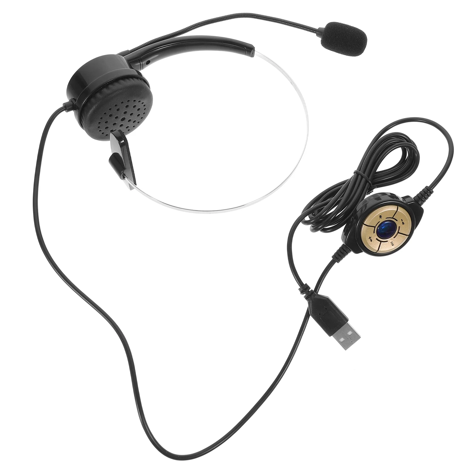 

Single Ear USB Computer Earphone Microphone Telephone Game Head mounted Headphone PVC ABS PU Memory Foam Noise Reduction